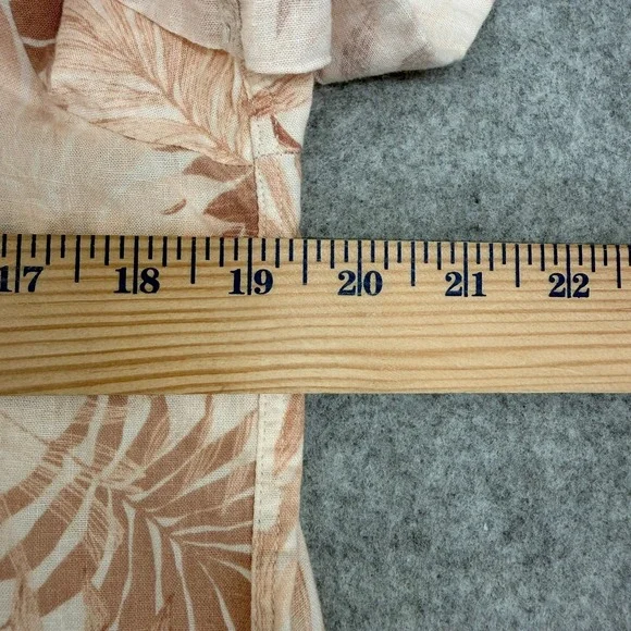 Faherty Gemina Linen Peach‎ Palms Linen Pintuck Sundress Medium Relaxed Pockets - Picture 9 of 11